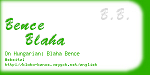 bence blaha business card